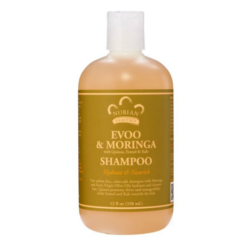 NUBIAN HERITAGE/SUNDIAL CREATIONS: Shampoo EVOO & Moringa Sulfate Free 12 oz