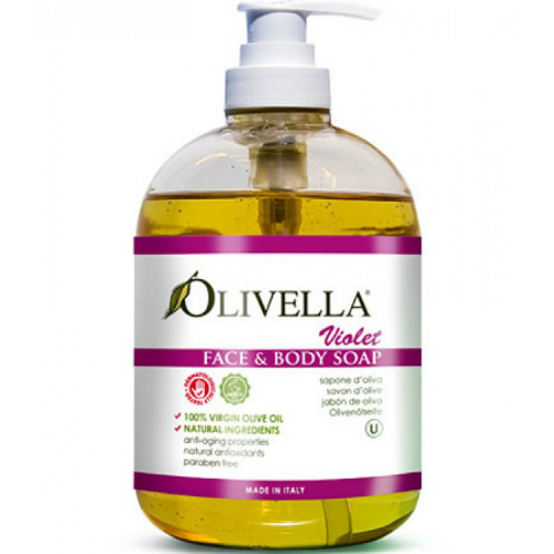 OLIVELLA: Liquid Soap Pump Violet 16.9 oz