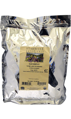 STARWEST BOTANICALS: Organic Thyme C S 1 lb