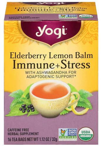 YOGI TEA: Elderberry Lemon Balm Immune Plus Stress 16 BAG