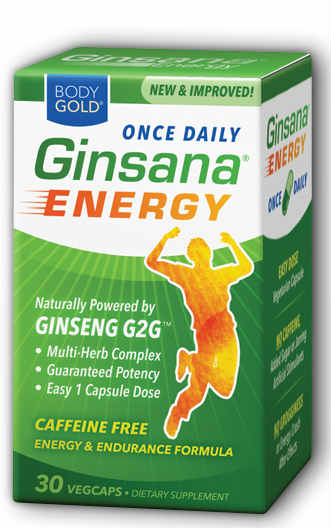 Body Gold: Ginsana Energy Once Daily Veg Cap (Carton) 30ct