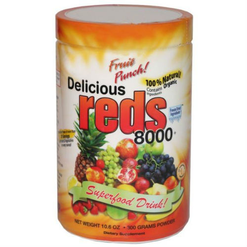GREENS WORLD INC: Delicous Reds 8000 Fruit Punch Flavor 10.6 oz