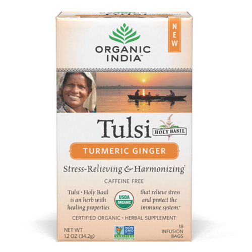 ORGANIC INDIA: Tulsi Tea Turmeric Ginger 18 bag