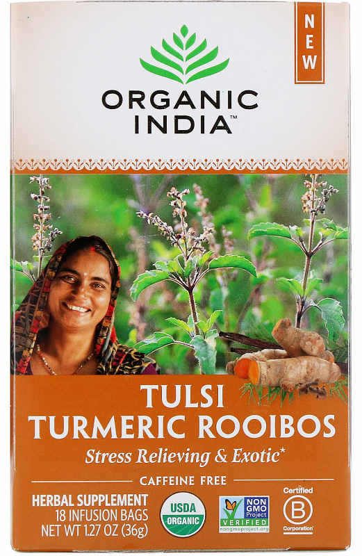 ORGANIC INDIA: Tulsi Turmeric Rooibos 18 bag
