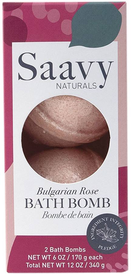 SAAVY NATURALS: Bulgarian Rose Bath Bomb Duo 12 OUNCE