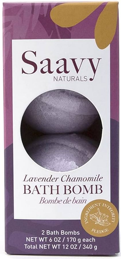 SAAVY NATURALS: Lavender Chamomile Bath Bomb Duo 12 OUNCE