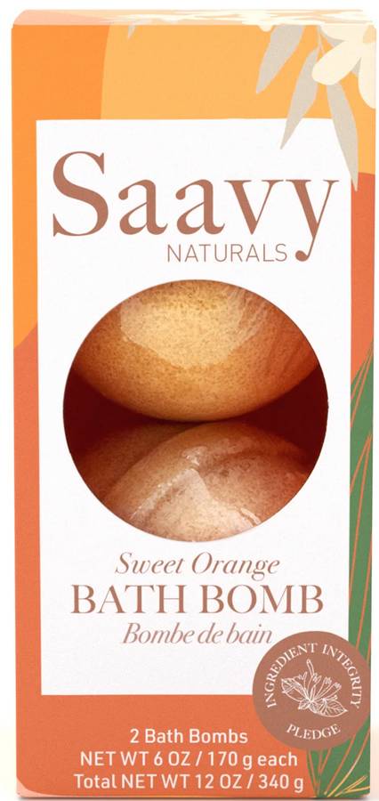 SAAVY NATURALS: Sweet Orange Bath Bomb Duo 12 OUNCE