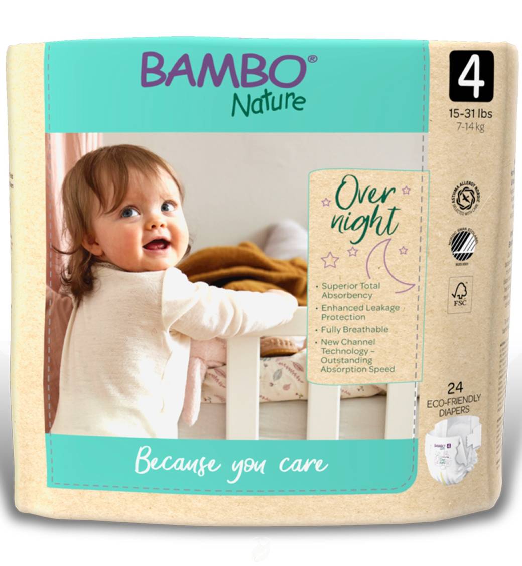 BAMBO NATURE: Bambo Nature Overnight Diapers Size 4 24 CT