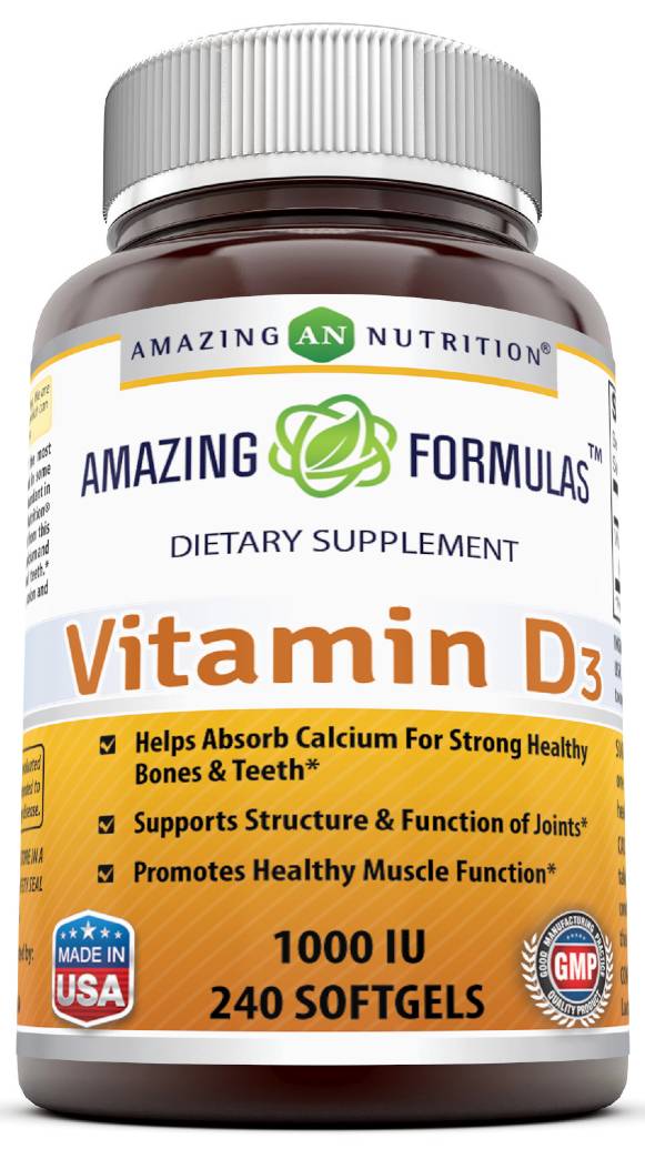 AMAZING NUTRITION: Amazing Formulas Vitamin D3 1 000 IU 240 SOFTGEL
