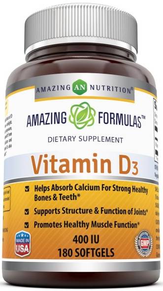 AMAZING NUTRITION: Amazing Formulas Vitamin D3 400 IU 180 SOFTGEL