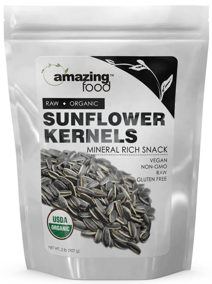 AMAZING NUTRITION: Amazing Foods Organic Sunflower Kernels 2 LB