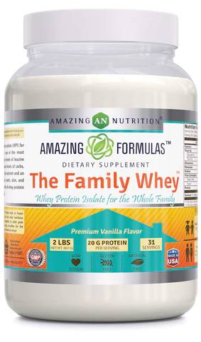 AMAZING NUTRITION: Amazing Formulas The Family Whey Protein Isolate Vanilla 2 LB