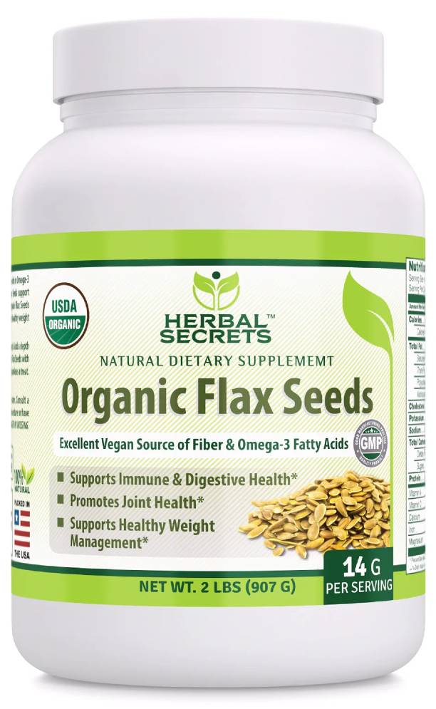 AMAZING NUTRITION: Herbal Secrets Organic Whole Flaxseed Powder 2 LB