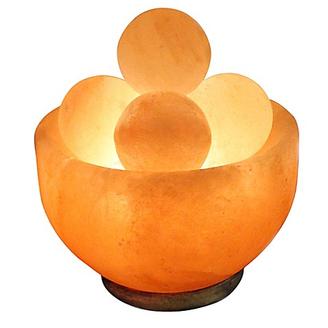HIMALAYAN SALT CART: Bowl Lamp with 4 Energy Spheres 6 IN