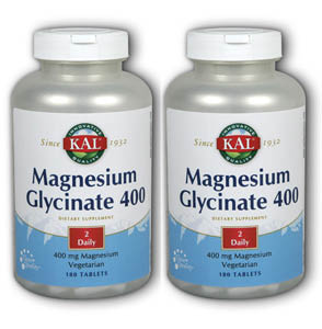 Kal: Magnesium Glycinate 400mg (Free Shipping) 180ct (360)