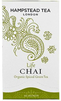 HAMPSTEAD TEA: Life Chai Organic Spiced Green Tea 20 BAG