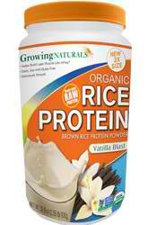GROWING NATURALS: Rice Protein Powder Vanilla Organic 2 lb