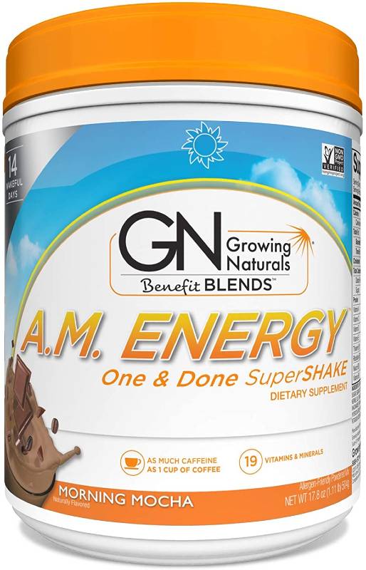 GROWING NATURALS: AM Energy Supershake Mocha 1 lb