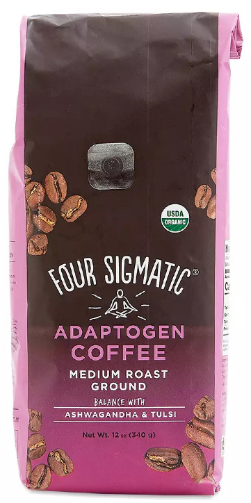 FOUR SIGMA FOODS INC.: Organic Adaptogen Coffee Medium Roast Ground with Ashwagandha & Tulsi 12 ounce