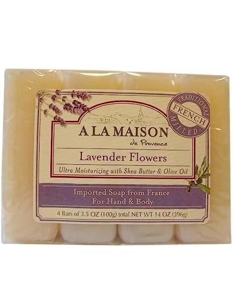 A LA MAISON: Bar Soap Value Pack Lavender Flowers 4 CT
