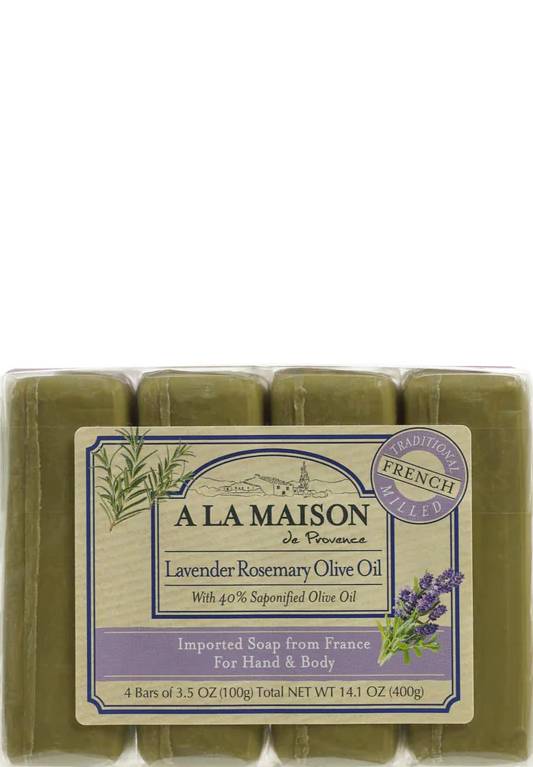 A LA MAISON: Bar Soap Value Pack Lavender Rosemary Olive Oil 4 CT