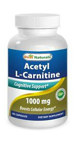 BEST NATURALS: Acetyl L-Carnitine 1000 mg 60 CAP