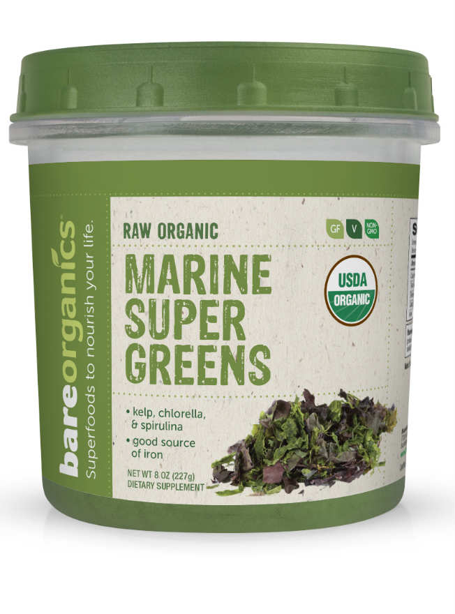 BARE ORGANICS: Marine Super Greens Blend 8 OZ
