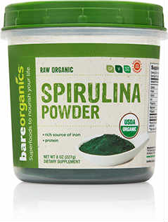 BARE ORGANICS: Organic Spirulina Powder 8 oz