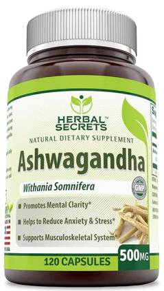 AMAZING NUTRITION: Herbal Secrets Organic Ashwagandha 500 mg 120 CAPVEGI