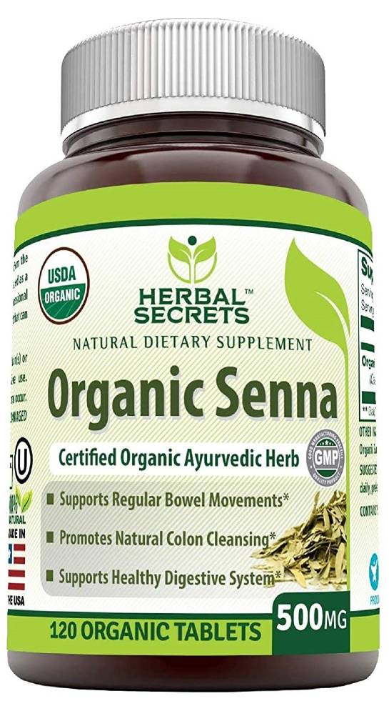 AMAZING NUTRITION: Herbal Secrets USDA Certified Organic Senna 500 mg 120 TABLET