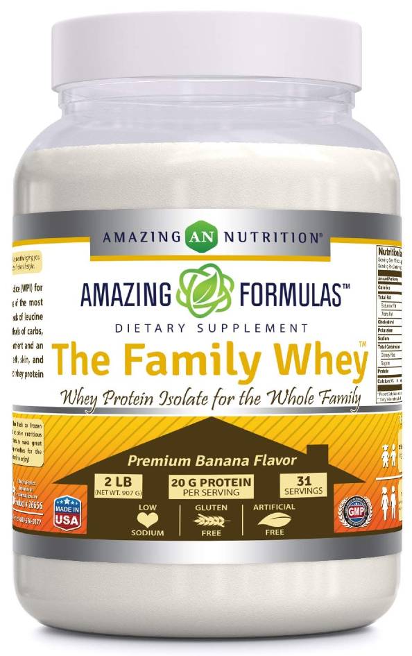 AMAZING NUTRITION: Amazing Formulas The Family Whey Whey Protein Isolate Banana 2 LB