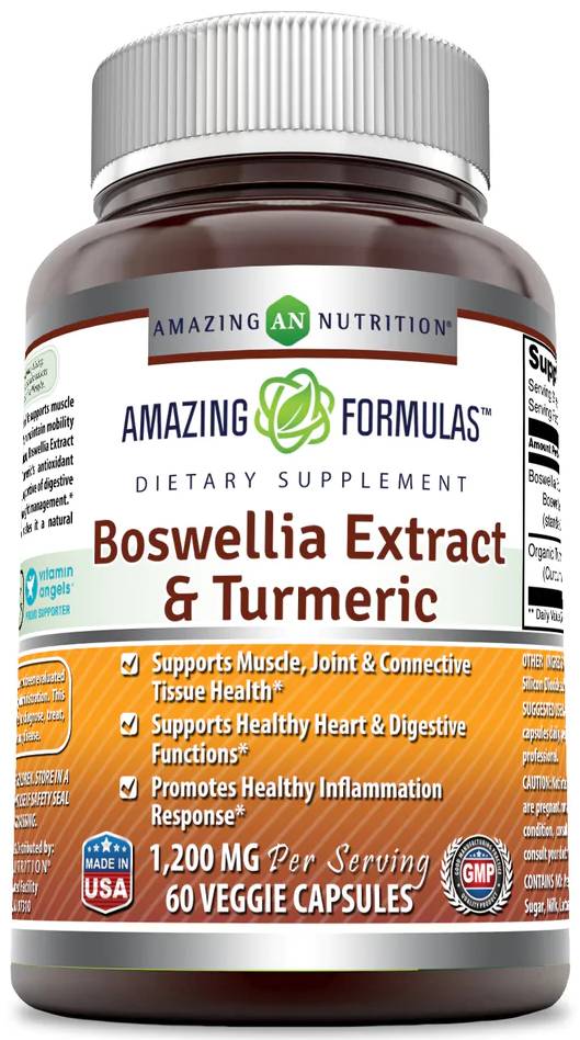 AMAZING NUTRITION: Amazing Formulas Boswellia with Turmeric 600 mg 120 CAPVEGI