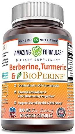 AMAZING NUTRITION: Amazing Formulas Berberine Turmeric & Bioperine 800 mg 60 CAPVEGI