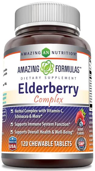 AMAZING NUTRITION: Amazing Formulas Elderberry Complex Berry 120 TABLET