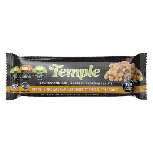 Liquid Creations Inc: Temple Protein Bar Peanut Chocolate Chip 12 per box