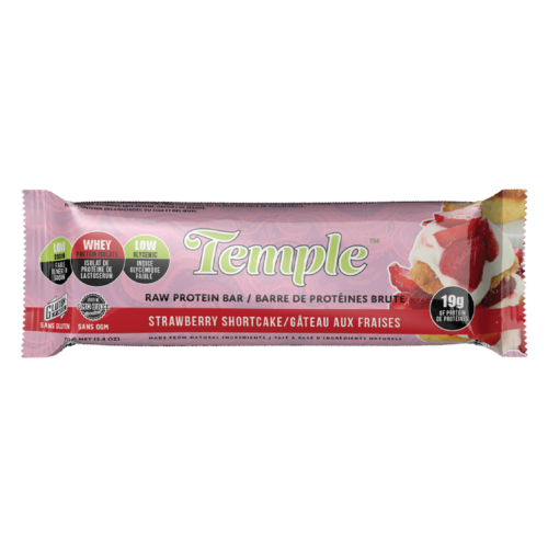 Liquid Creations Inc: Temple Protein Bar Strawberry Shortcake 12 per box