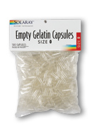 Solaray: Empty Gelatin Capsules Size 0 12bgs X 100