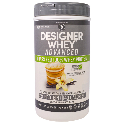 DESIGNER WHEY: Designer Whey 25g Grass Fed Advanced Formula Vanilla Cookie & Cream 1.85 lb