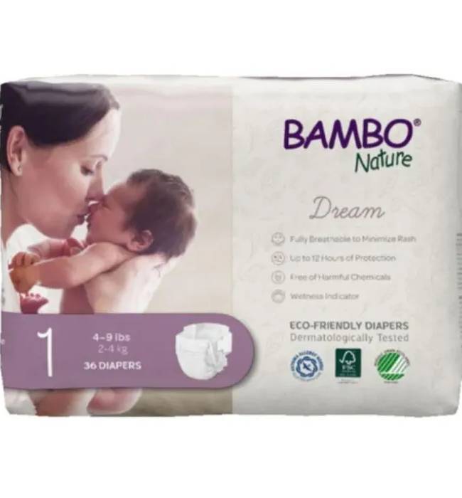 BAMBO NATURE: Dream Baby Diapers Size 1 36 CT