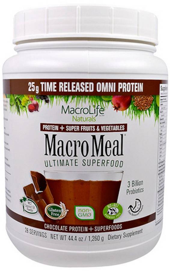 MACRO LIFE NATURALS: MacroMeal Omni Chocolate 28 Serving 40.5 OUNCE