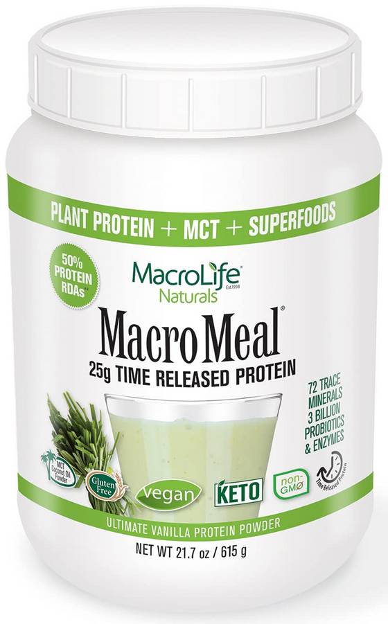 MACRO LIFE NATURALS: MacroMeal Vegan Vanilla 15 Serving 18.5 OUNCE