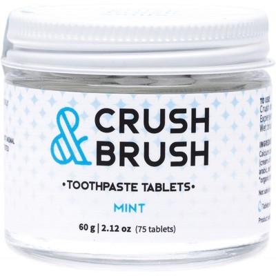CRUSH & BRUSH: Toothpaste Tablet Jar - Mint 2.12 ounce
