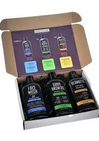 FOSTER AND LAKE: Gift Set w/ Face Wash Natural Mint Plus Shave Answers Shave Oil Unscented Plus Bermotti After Shave 3 PC