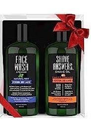 FOSTER AND LAKE: Gift Set w/ Face Wash Natural Mint Plus Shave Answers Shave Oil Sweet Orange 2 PC
