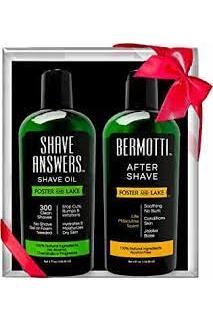 FOSTER AND LAKE: Gift Set w/ Shave Answers Shave Oil Bergamot Plus Bermotti After Shave 2 PC