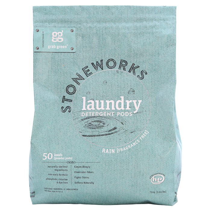Stoneworks Laundry Pods Rain 50 LD from GRAB GREEN