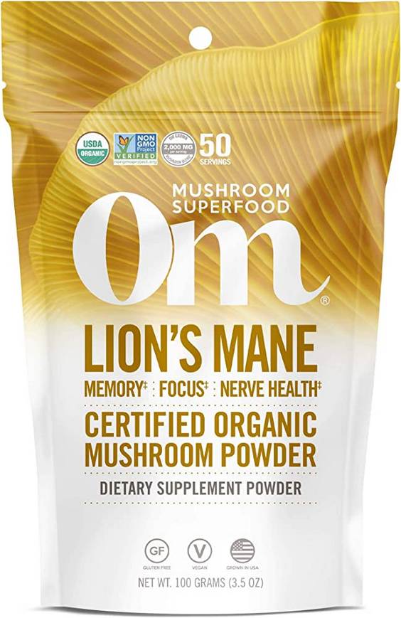 OM MUSHROOM: Lion's Mane Mushroom Superfood Powder 60 GM