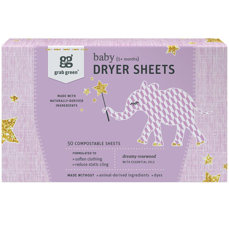 GRAB GREEN: Baby Dreamy Rosewood Dryer Sheets 50 ct