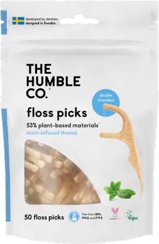 THE HUMBLE CO: Dental Floss Picks Mint 50 CT