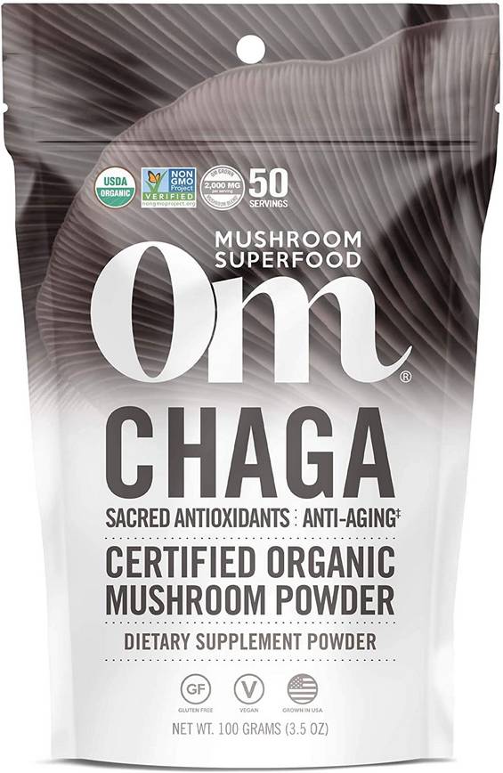 OM MUSHROOM: Chaga Mushroom Superfood Powder 100 GM
